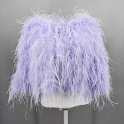 Luxurious Furry Ostrich Feather Jacket, Peach Fuzz Fashion, Wedding Party, Concert, Bride B230408, 2024