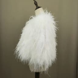 Luxurious Furry Ostrich Feather Jacket, Peach Fuzz Fashion, Wedding Party, Concert, Bride B230408, 2024