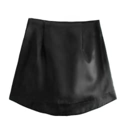 Slim Chic Elegant Women Mini Skirts Green Satin High Street Solid Side Zipper Sexy Bodycon Skirt Faldas Mujer