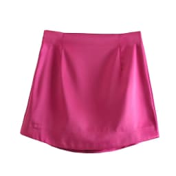 Slim Chic Elegant Women Mini Skirts Green Satin High Street Solid Side Zipper Sexy Bodycon Skirt Faldas Mujer