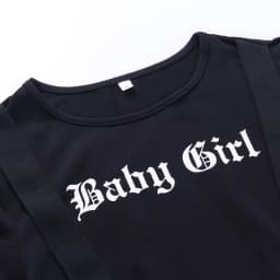 Streetwear 2021 Punk Hollow Out Black T Shirt Harajuku Goth Letter Print Bodycon Short Sleeve Top Women Sexy Basic Crop Tops