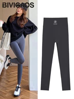 BIVIGAOS Women Fall New Sun Offset Print Sharkskin Leggings High Waist Elastic Sport Fitness Leggings Multicolor Shaper Leggings
