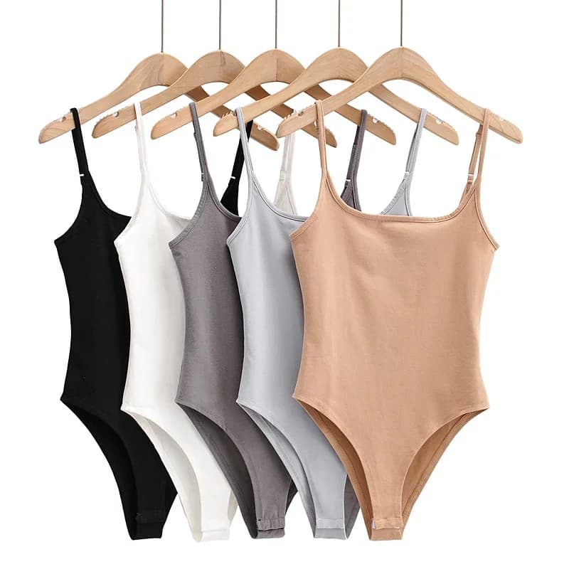 BRADELY MICHELLE Summer New Arrivals in Store Pure Color Thin Stretch Knitted Sling One-Piece Sexy Beach Style