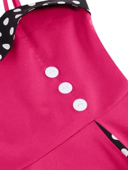 Tonval Sweetheart Neck Spaghetti Strap Double Breasted Long Dress 50s Pinup Vintage Polka Dot Women Party Sexy Dresses