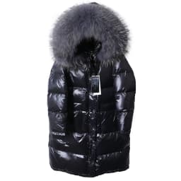 Maomaokong 2026 Women Winter Black Loose Long Down Jacket Real Fox Fur Collar Hooded Fashion Waterproof Female Extra Large Coat