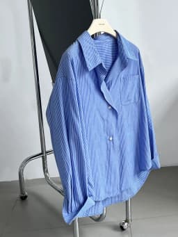 2024 Women Spring Blouses Long Sleeve Cotton Womens Striped Blue Tops And Blouses Fashion Shirt Blusas Roupa Feminina