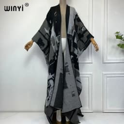 WINYI winter outfits for women Knitted cardigan MAXI Christmas Fashion hipster party dress Thick Warm Female jacket holiday coat