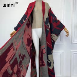 WINYI winter outfits for women Knitted cardigan MAXI Christmas Fashion hipster party dress Thick Warm Female jacket holiday coat