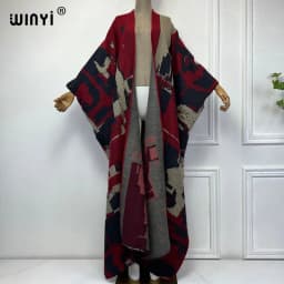 WINYI winter outfits for women Knitted cardigan MAXI Christmas Fashion hipster party dress Thick Warm Female jacket holiday coat