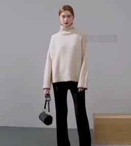 100% Pure Wool Sweater Women's 2025 Autumn and Winter New High Neck Pullover Fashionable Loose Plus Size Warm Knit Top