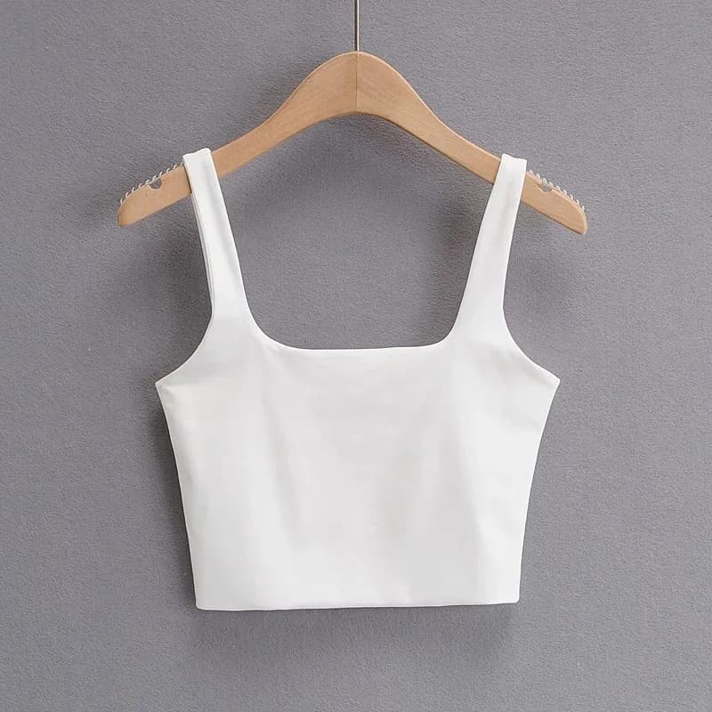 2025 Summer Women Sexy Sleeveless Tops Fashion Short Square Collar Tank Tops 6 Colors