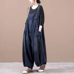 Oversized Denim Jumpsuits for Women Korean Style Playsuit Wide Leg Pants Loose Trousers Overalls for Women Clothes One-piece
