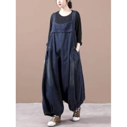Oversized Denim Jumpsuits for Women Korean Style Playsuit Wide Leg Pants Loose Trousers Overalls for Women Clothes One-piece