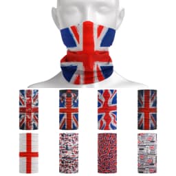 UK Union Flag Neck Tube Bandana Great Britain Headwear Seamless Neck Gaiter Headwrap Face Mask England Flag Print Cycling Scarf