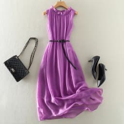 Tcyeek100%mulberry Silk Dress Women Korean Summer Dresses Sleeveless Beach Dress Womans Clothing Ladies Dresses Vestido Feminino