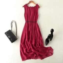 Tcyeek100%mulberry Silk Dress Women Korean Summer Dresses Sleeveless Beach Dress Womans Clothing Ladies Dresses Vestido Feminino