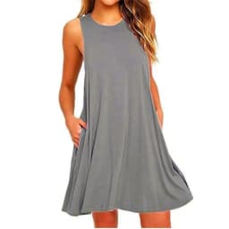 Women Black Blue Summer Dress 2025 Polyester Short Sleeve O-Neck Tops Casual Loose Dress Female Street White Dress Sexy Vestidos