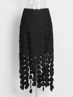 CHICEVER Tassel Panel Skirt For Women High Waist Patchwork Dot Irregular Hem Casual Skirts Female Fashion New Clothing Style