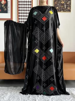 2026 African Summer Kaftan Muslim Women Dress India Caftan Traditional Wear Printed Fabric Africa Femme Maxi Casual Outfit