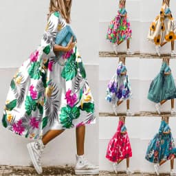 Women Loose Vintage Ruffles Befree Dress Sexy Summer Vest Tank Strap Boho Casual Holiday Party Elegant Midi Dresses
