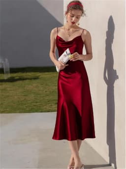 Sexy Spaghetti Strap Burgundy Vintage Artificial Silk Party Dresses Summer Women Satin Slip Dress Femme Long Robe Vestidos
