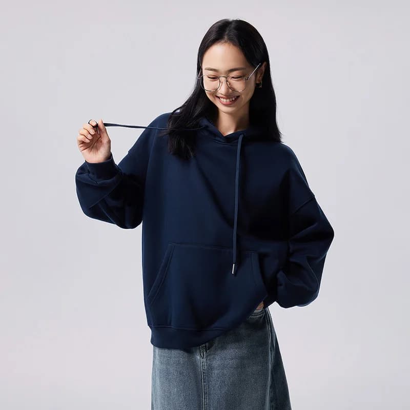 Toyouth Women Fleece Hoodies 2023 Autumn Long Sleeve Loose Hooded Sweatshirt Multicolour Casual Versatile Warm Pullover