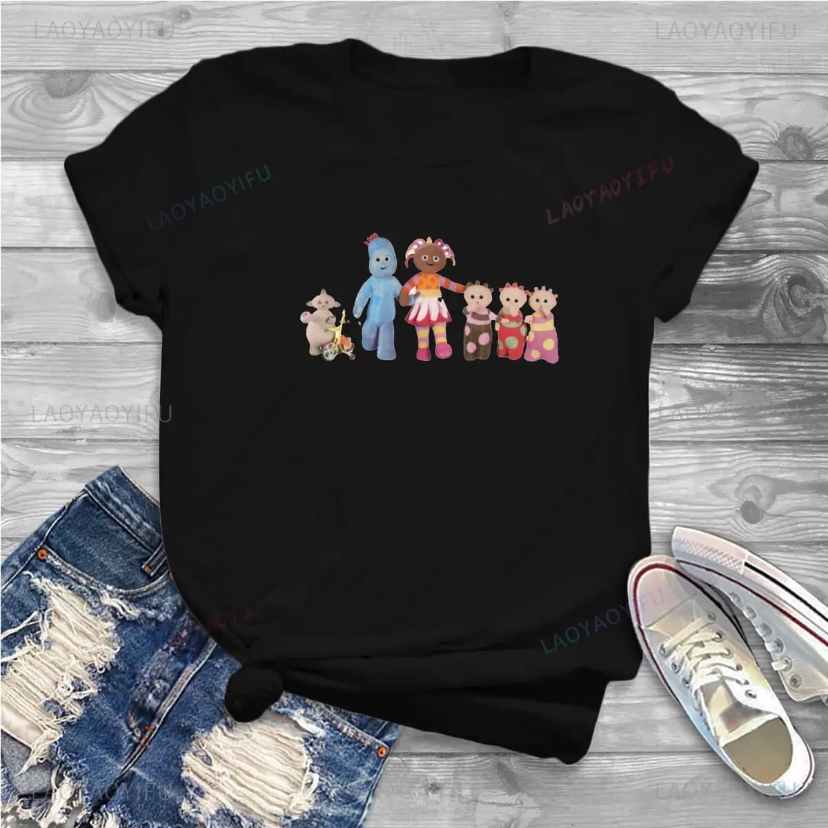 Awesome Igglepiggle Upsy Daisy Makka Pakka T-Shirts for Women Crewneck T Shirt in The Night Garden Short Sleeve Unisex Tees