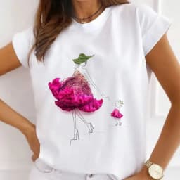 African Women's New Fashion City Girl Half Sleeve Basic Cute Clothes T-shirt Graphic T Shirts Y2k Tops Harajuku Vintage Tee