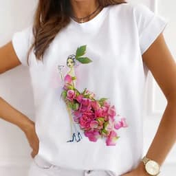 African Women's New Fashion City Girl Half Sleeve Basic Cute Clothes T-shirt Graphic T Shirts Y2k Tops Harajuku Vintage Tee