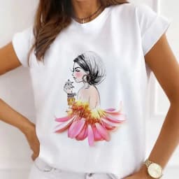 African Women's New Fashion City Girl Half Sleeve Basic Cute Clothes T-shirt Graphic T Shirts Y2k Tops Harajuku Vintage Tee