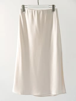 Women Green Midi Skirts A Line With Slit Office High Waist Women's Satin Skirts Elastic Waist Solid Silk Slit Skirts For Women