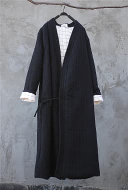 Winter Women Long Cotton Coat Vintage Parkas Loose Cardigan Robe Long Sleeve Lace-up Solid Warm Black Red Winter Clothes New