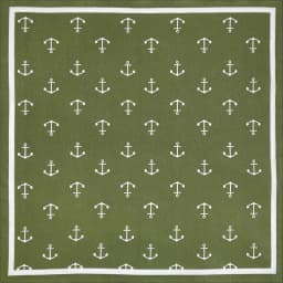 High Quality New Design Hip Hop Olive Green Cotton Square Scarf Sailor Bandana Scarf Anchor Print Headband Paisley Gifts Unisex