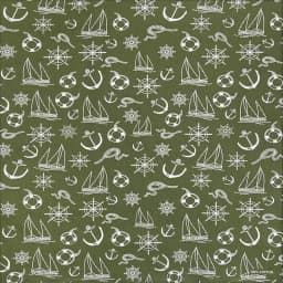 High Quality New Design Hip Hop Olive Green Cotton Square Scarf Sailor Bandana Scarf Anchor Print Headband Paisley Gifts Unisex