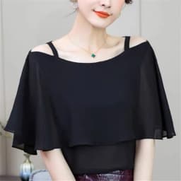 Summer Solid Chiffon Tops Ladies Blouse Office Lady Women' Clothing New Fashion Ruffles Casual Female Shirt -