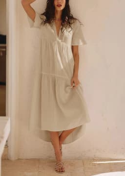 Original Muslin 100% Cotton Gauze Elegant Pretty Women Dresses Sexy V-Neck Long Party Dress Ladies Dresses Sale Summer Sundress