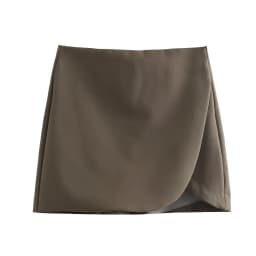 ZEVITY New Women Fashion Solid Color Asymmetrical Shorts Skirts Female Side Zipper Casual Hot Shorts Chic Pantalone Cortos P3013