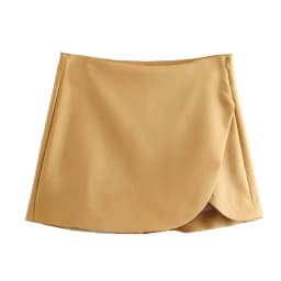 ZEVITY New Women Fashion Solid Color Asymmetrical Shorts Skirts Female Side Zipper Casual Hot Shorts Chic Pantalone Cortos P3013