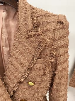 HIGH STREET Newest 2026 A/W Designer Jacket Women's Classic Lion Buttons Tassel Fringed Tweed Blazer