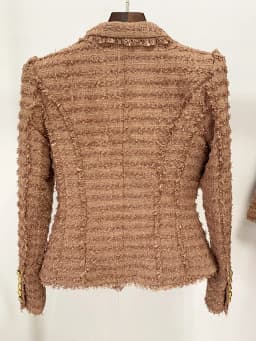 HIGH STREET Newest 2026 A/W Designer Jacket Women's Classic Lion Buttons Tassel Fringed Tweed Blazer
