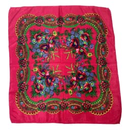 70cm Gold Thread Floral Printed Russian Scarf Ukrainian Shawl Babushka Square Bandana Female Head Wrap Scarf