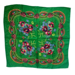 70cm Gold Thread Floral Printed Russian Scarf Ukrainian Shawl Babushka Square Bandana Female Head Wrap Scarf