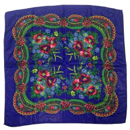 70cm Gold Thread Floral Printed Russian Scarf Ukrainian Shawl Babushka Square Bandana Female Head Wrap Scarf