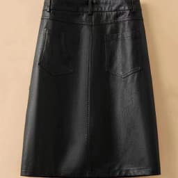 Spring Autumn Winter Leather Skirt Women New Fashion Black Brown High Waist PU A-Line Skirts Large Size S-5XL Female Midi Skirts