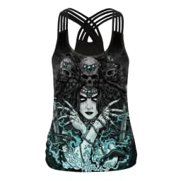 NADANBAO 2025 Summer Women Sling Top Shirt Hallowenn Gothic Witchy Print Street Style Tank Tops Sleeveless Slim Sexy Vest Female