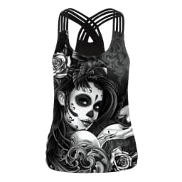NADANBAO 2025 Summer Women Sling Top Shirt Hallowenn Gothic Witchy Print Street Style Tank Tops Sleeveless Slim Sexy Vest Female