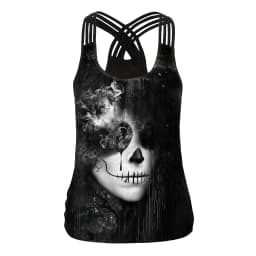 NADANBAO 2025 Summer Women Sling Top Shirt Hallowenn Gothic Witchy Print Street Style Tank Tops Sleeveless Slim Sexy Vest Female