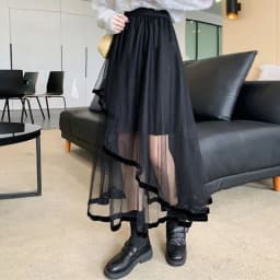 Y2K Women Mesh Skirt Korean Irregular Patchwork A Line Midi Skirt Gothic Female Summer All Match Ball Gown Skirts New