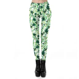 VIP FASHION St.Patrick's Day Festival Style Pants Women's Printed Elastic Christmas Skinny Leggings Gothic Fitness Slim Pant