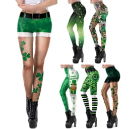 VIP FASHION St.Patrick's Day Festival Style Pants Women's Printed Elastic Christmas Skinny Leggings Gothic Fitness Slim Pant